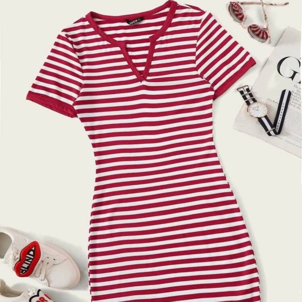 NWOT Stripped Red Dress